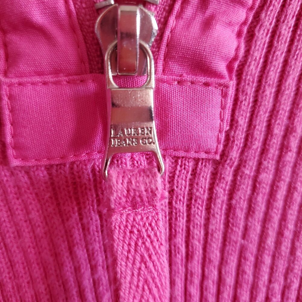 Lauren Ralph Lauren Y2k Ribbed Quarter Zip Top Racing Team Size L Preppy - Picture 3 of 11